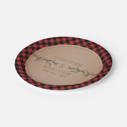 Evergreen Branches Play Wedding Papieren Bordje (Gekanteld)