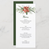 Evergreen Branches Red Poinsettia Wedding Menu (Voorkant / Achterkant)