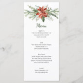 Evergreen Branches Red Poinsettia Wedding Menu (Voorkant)