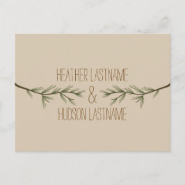 Evergreen Branches Rustic Save The Date Aankondigingskaart