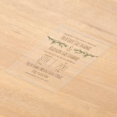 Evergreen Branches Rustic Woodland Wedding Acryl Uitnodigingen (Laagn)