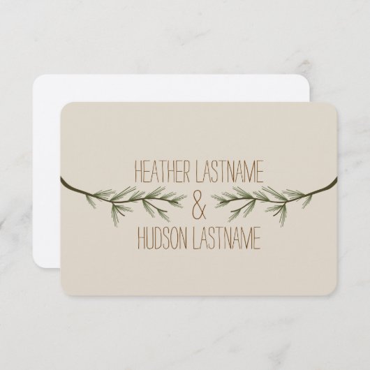 Evergreen Branches Rustieke Bruiloft R.S.V.P. RSVP Kaartje (Voorkant / Achterkant)