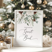 Evergreen bruiloft teken het Guest Book Poster