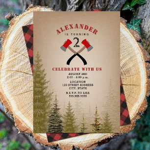 Evergreen Buffalo Pset Ax Lumberjack Birthday Kaart