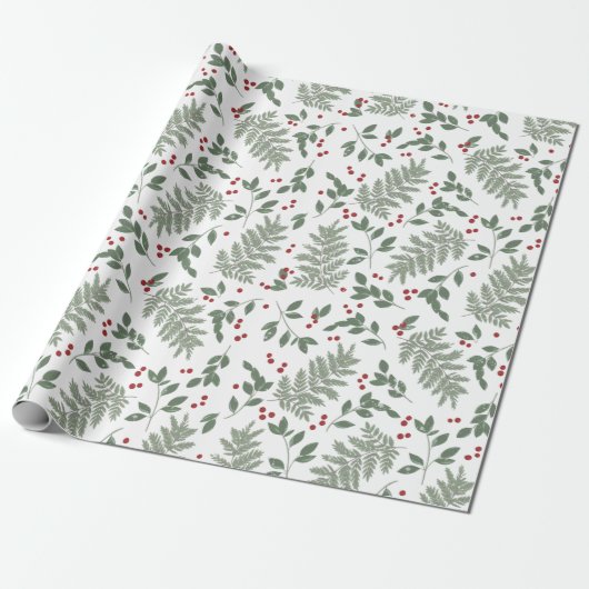 Evergreen Cheer Wrapping Paper Cadeaupapier (Uitgerold)