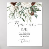 Evergreen Christmas baby shower mom-osa bar Poster (Voorkant)