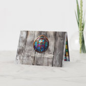 Evergreen Christmas Barn Vakantie Kaart 5"x7" (Achterkant)