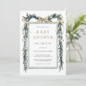 Evergreen Christmas Garland Baby shower Kaart (Staand voorkant)
