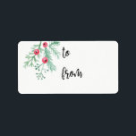 Evergreen Christmas Holiday Gift Label Label<br><div class="desc">Holiday Gift Label Label</div>