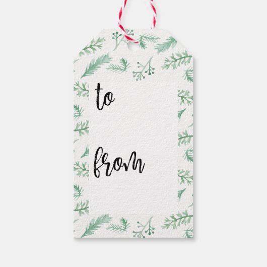 Evergreen Christmas Holiday Gift Label Slate Cadeaulabel (Achterkant)