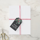 Evergreen Christmas Holiday Gift Label Slate Cadeaulabel (Met Touw)