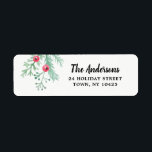 Evergreen Christmas Holiday Return Adres Label<br><div class="desc">Vakantiemaand retourneringsadres</div>