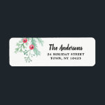 Evergreen Christmas Holiday Return Adres Label<br><div class="desc">Vakantiemaand retourneringsadres</div>