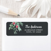 Evergreen Christmas Holiday Return Adres Label (Insitu)