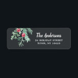 Evergreen Christmas Holiday Return Adres Label<br><div class="desc">Vakantie retour adreslabel in Slate</div>