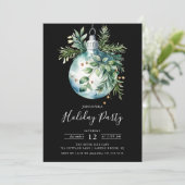 Evergreen Christmas Ornaments Holiday Party Kaart (Staand voorkant)