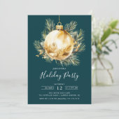 Evergreen Christmas Ornaments Holiday Party Kaart (Staand voorkant)