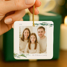 Evergreen Christmas Photo Ornament