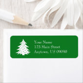 Evergreen Christmas Tree Adresetiketten (groen) Etiket (Insitu)