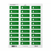 Evergreen Christmas Tree Adresetiketten (groen) Etiket (Full Sheet)