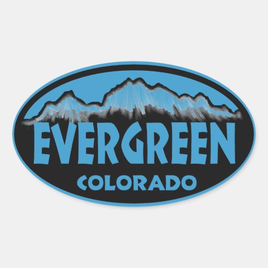 Evergreen Colorado blauw ovale stickers (Voorkant)
