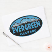 Evergreen Colorado blauw ovale stickers (Envelop)