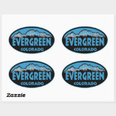 Evergreen Colorado blauw ovale stickers (Vel)