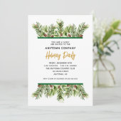 Evergreen Corporate Holiday Christmas Party Kaart (Staand voorkant)