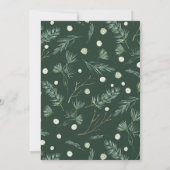 Evergreen & Cotton Flower Bouquet-kerstparty Kaart (Achterkant)