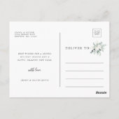 Evergreen & Cotton Flowers Arch Photo Holiday Briefkaart (Achterkant)