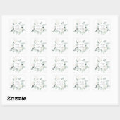 Evergreen & Cotton Flowers Elegant Hexagon Wedding Vierkante Sticker (Vel)