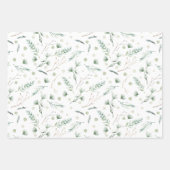 Evergreen & Cotton Flowers Elegant Inpakpapier Vel (Voorkant 2)