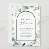 Evergreen & Cotton Flowers Elegant Vrijgezellenfee Kaart (Voorkant)