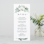 Evergreen & Cotton Flowers Elegant Wedding Menu (Staand voorkant)