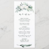 Evergreen & Cotton Flowers Elegant Wedding Menu (Voorkant)