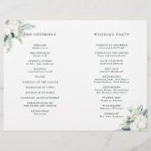 Evergreen & Cotton Flowers Elegant Wedding Program (Achterkant)