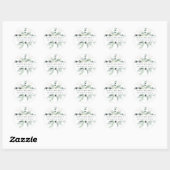 Evergreen & Cotton Flowers kerst | Vakantie Ronde Sticker (Vel)