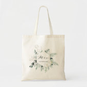 Evergreen & Cotton Flowers Mrs. Gepersonaliseerd Tote Bag (Voorkant)