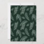 Evergreen & Cotton Flowers Waterverf Wedding Kaart (Achterkant)