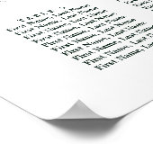 Evergreen & Cotton Flowers Wedding Seating Chart Poster (Hoek)