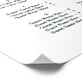 Evergreen & Cotton Flowers Wedding Seating Chart Poster (Hoek)