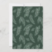 Evergreen & Cotton Flowers Winter Kerstfeest Kaart (Achterkant)