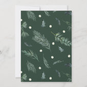 Evergreen & Cotton Flowers Winter Kerstfeest Kaart (Achterkant)