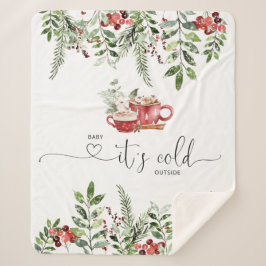 Evergreen cozy baby de kou buiten sherpa deken