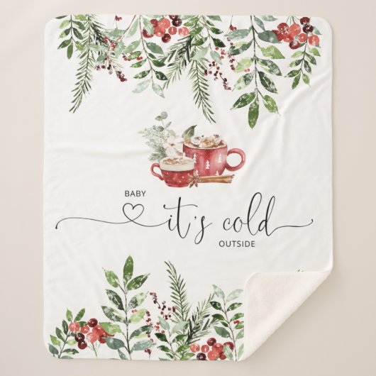 Evergreen cozy baby de kou buiten sherpa deken (Voorkant)