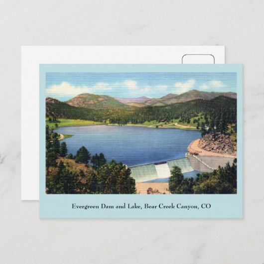  Evergreen Dam en Lake, Beer Creek Canyon Briefkaart (Voorkant / Achterkant)