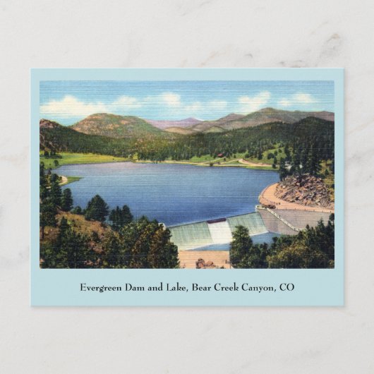  Evergreen Dam en Lake, Beer Creek Canyon Briefkaart (Voorkant)