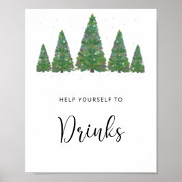 Evergreen denbomen Drinken Poster