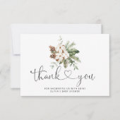 Evergreen dennenappels baby shower bedankkaart kaart (Voorkant)