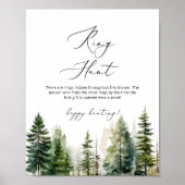 Evergreen dennenbomen ring jacht vrijgezellenfeest poster (Voorkant)